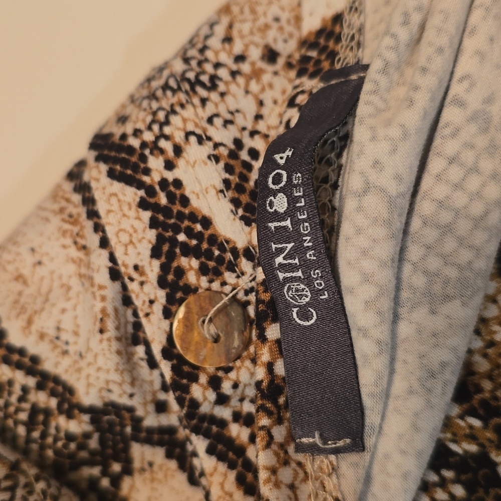 Coin 1804 Snakeskin Print Short Sleeve Tunic L - Picture 2 of 5